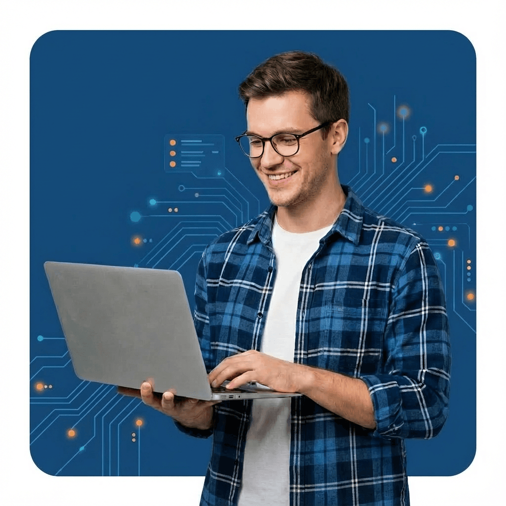 Professional working on AI projects